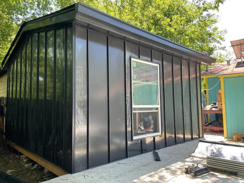 Black standing seam metal wall panels for Metal Roof Installation in Cherryland